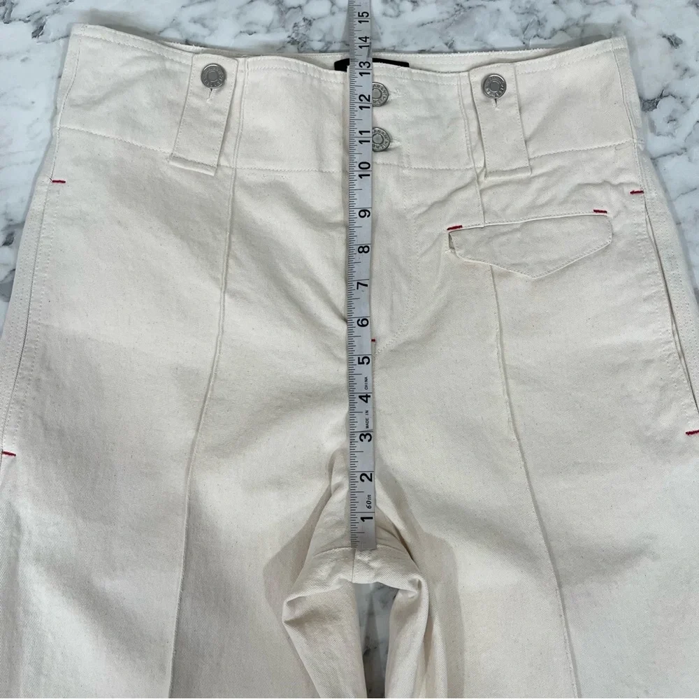 Isabel Marant Pants Creamy White (Ecru) Dilemony Denim Trousers 38 U.S Size 6